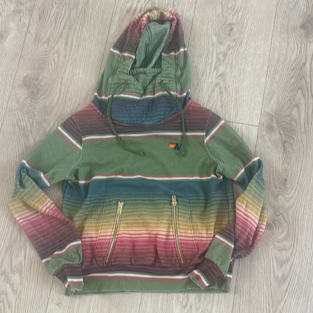 Aviator Nation Ninja Multicolor Striped Hoodie